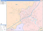 New Braunfels  Wall Map Color Cast Style